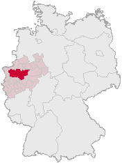 La región dentro del estado y dentro de Alemania.
