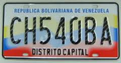 Archivo:Matrícula automovilística Venezuela 2008 Distrito Capital CH540BA