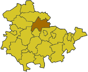 Lage des Landkreises Sömmerda in Thüringen