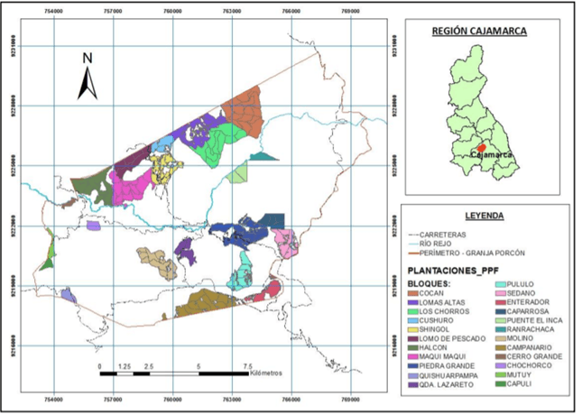Archivo:Mapa de ubicación de las unidades de manejo de las plantaciones del PPF dentro de Granja Porcón