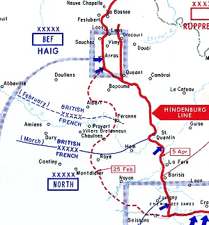 Archivo:Withdrawal to Hindenburg Line diagram 300px