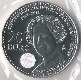 Archivo:Clara Campoamor en moneda de 20 EUR