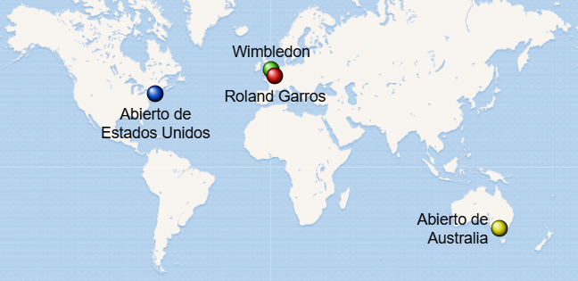 4 grand slam location map