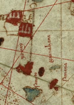 Archivo:1500 - Mapa de Juan de la Cosa - Guanahani e islas vecinas