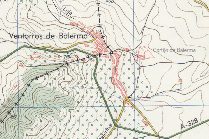 Archivo Mapa de Ventorros de Balerma, entre Granada y Córdoba (España)