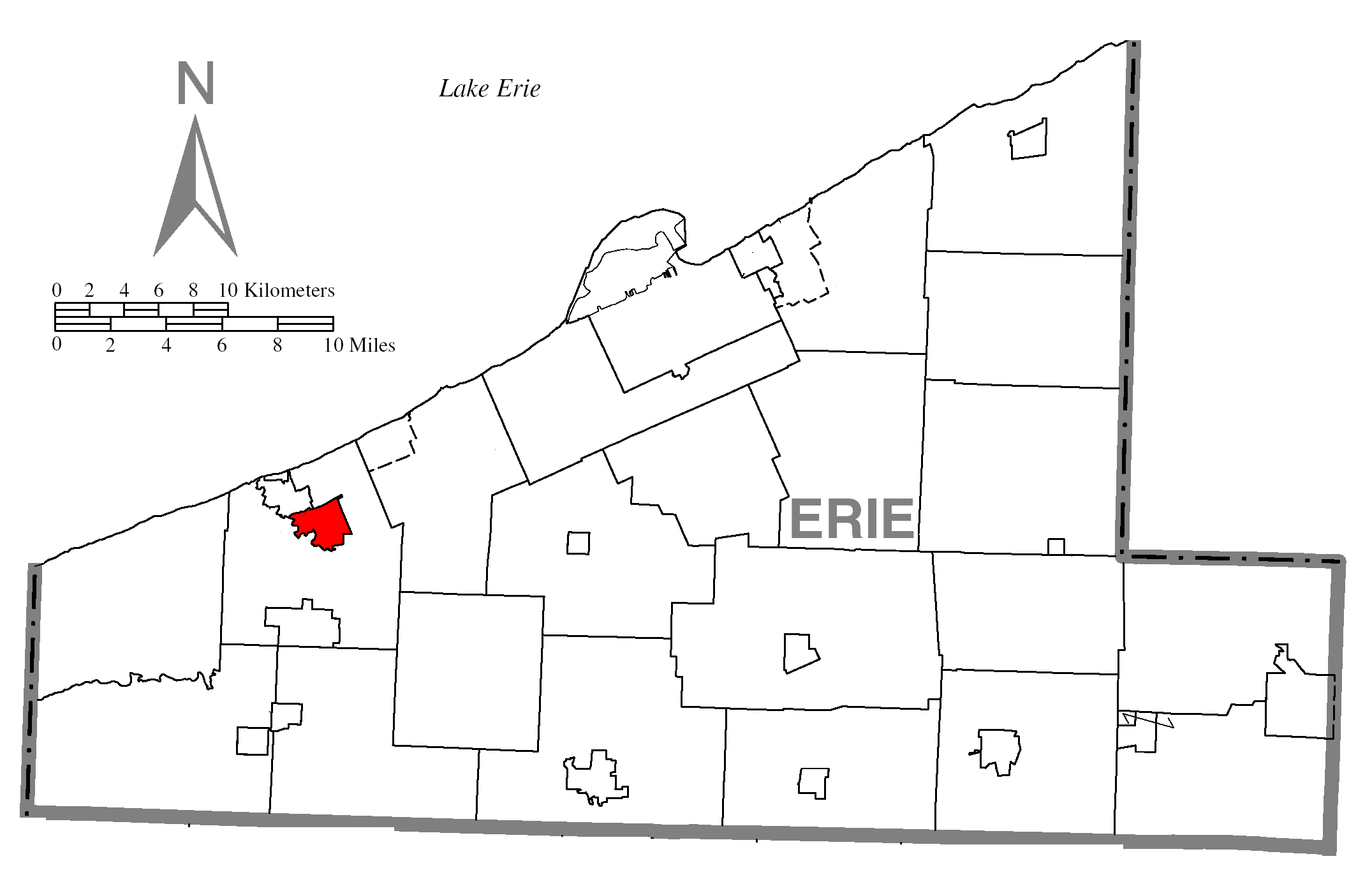 Archivo Map of Girard, Erie County, Pennsylvania Highlighted