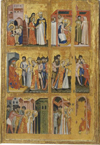 Archivo:Retaule de sant Vicenç (mestre de Estopanyà) - Part esquerra
