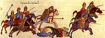 Archivo:Persecution of Russ by the Byzantine army John Skylitzes