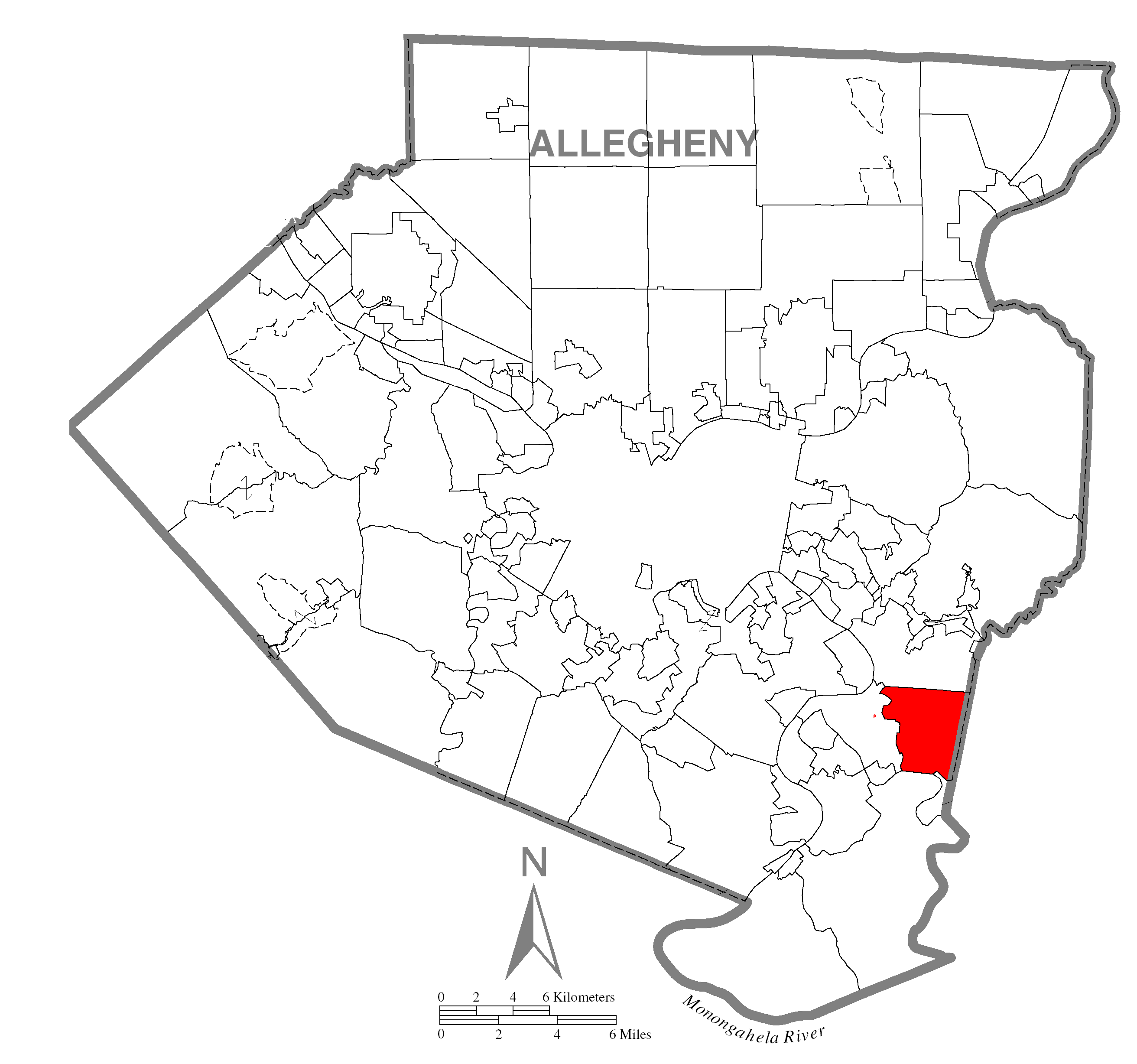 Archivo Map Of White Oak Allegheny County Pennsylvania Highlighted