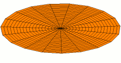 Uno de los posibles modos de vibración de un tambor circular (ver otros modos).