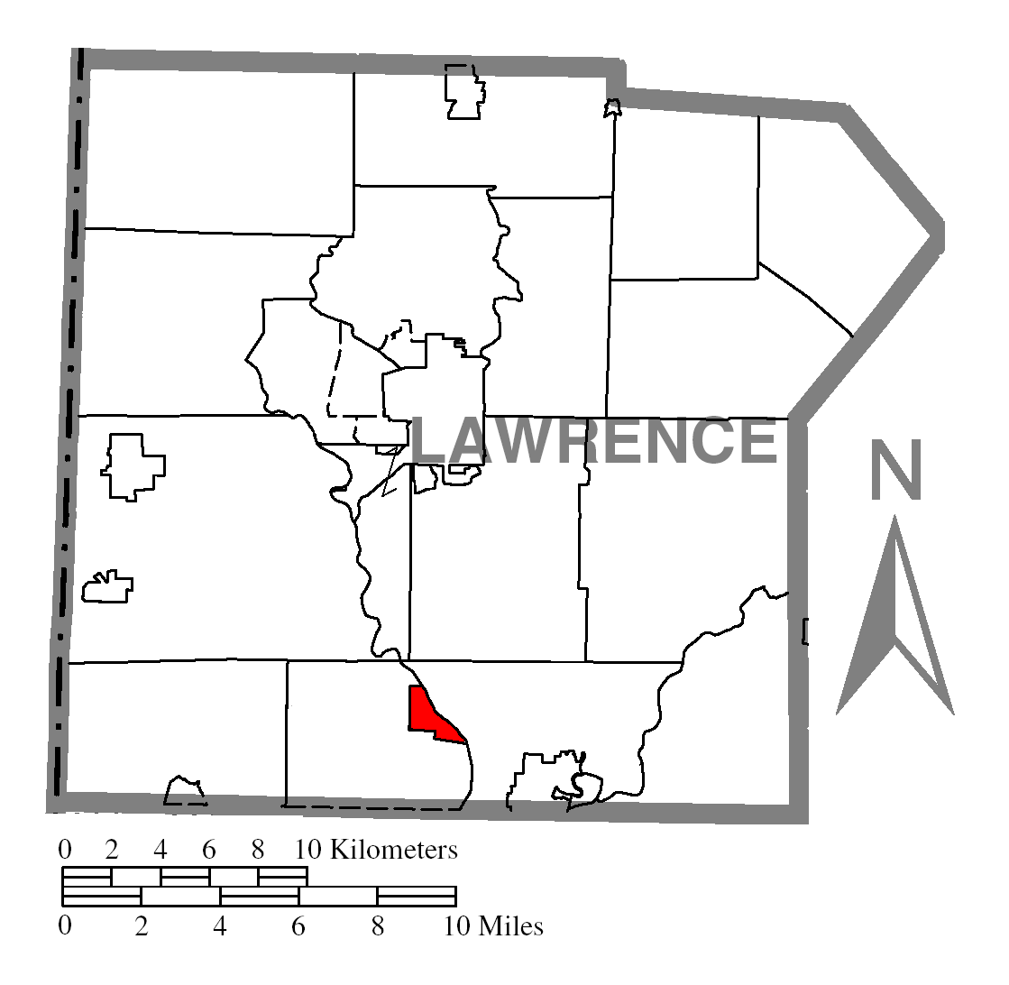Archivo Map of Wampum, Lawrence County, Pennsylvania Highlighted