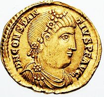 Archivo:Solidus Constantius III-RIC 1325 (obverse)