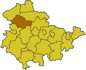 Lage des Unstrut-Hainich-Kreises in Thüringen