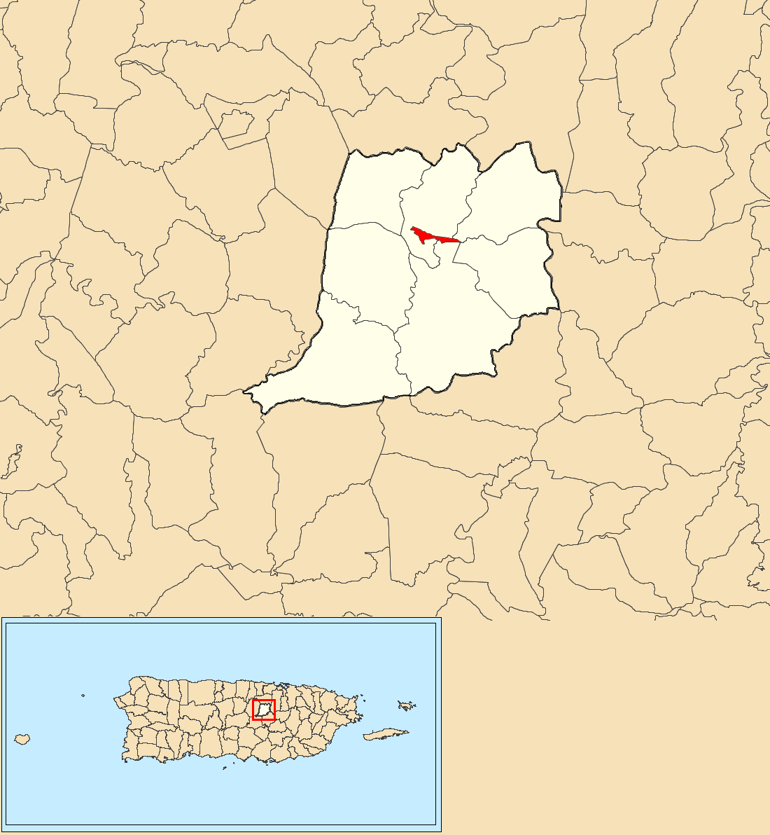 Archivo Naranjito barriopueblo, Naranjito, Puerto Rico locator map