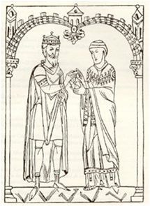 Miro, Suevic king of Galicia, and Martin of Braga.png
