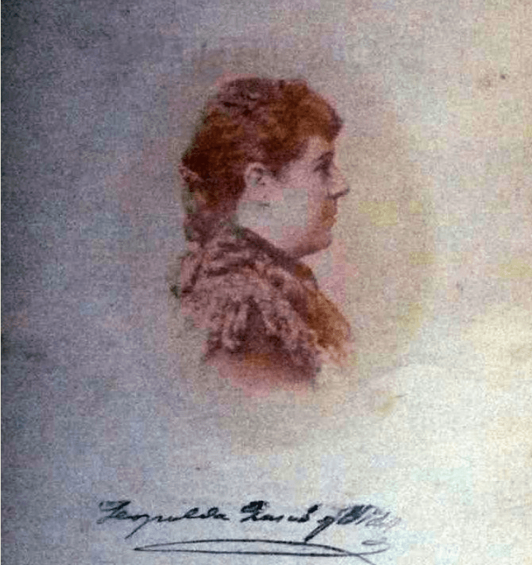 Retrato de perfil de Leopolda Gassó y Vidal. Lucas Aguirre.