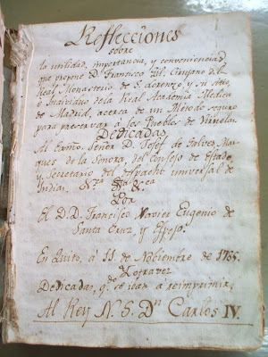Archivo:Eugenio Espejo's 1785 manuscript on Smallpox