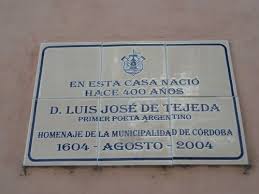 Archivo:Placa casa natal de Luis de Tejeda, Córdoba, Argentina