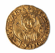 Archivo:Ducado de oro de Zaragoza de Juan II de Aragón (anverso)