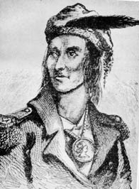 Tecumseh-Dibujo a lápiz de Pierre le Dru.