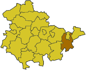 Lage des Landkreises Nordhausen in Thüringen