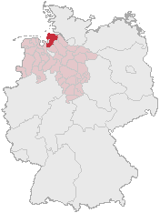 Lage des Landkreises Cuxhaven in Deutschland.GIF