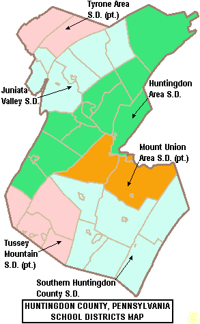 Archivo:Map of Huntingdon County Pennsylvania School Districts