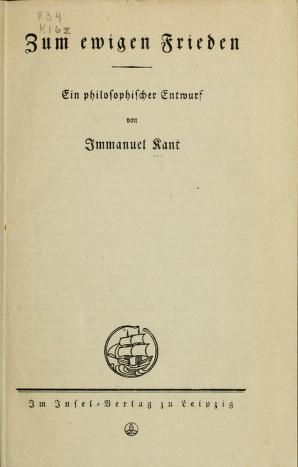 Archivo:Cover of Zum ewigen Frieden. Ein philosophischer Entwurf