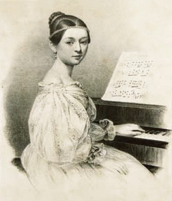 Archivo:Julius Giere - Clara Wieck im Alter von 15 Jahren (Lithographie 1835)