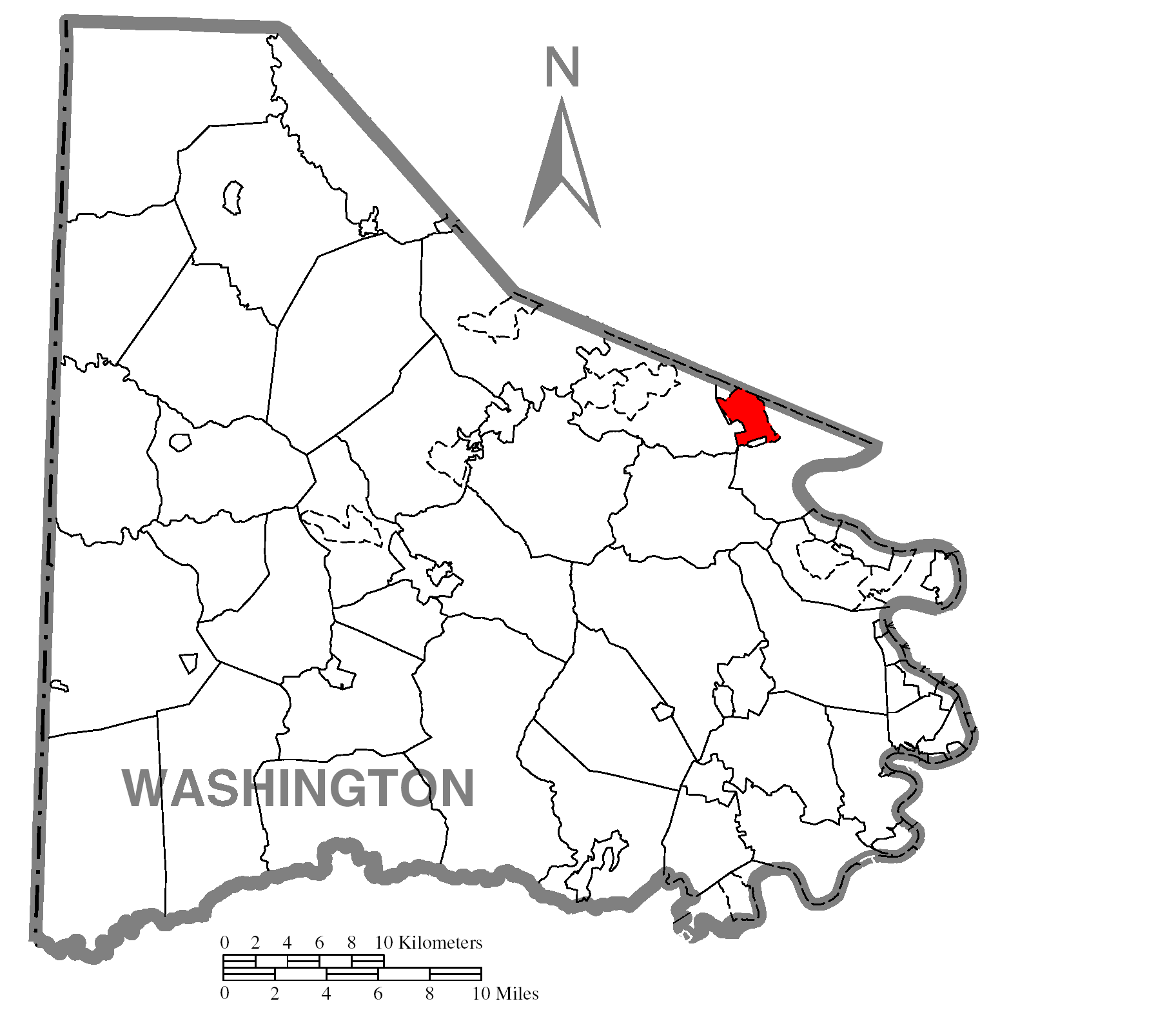 Archivo Map of Gastonville, Washington County, Pennsylvania Highlighted