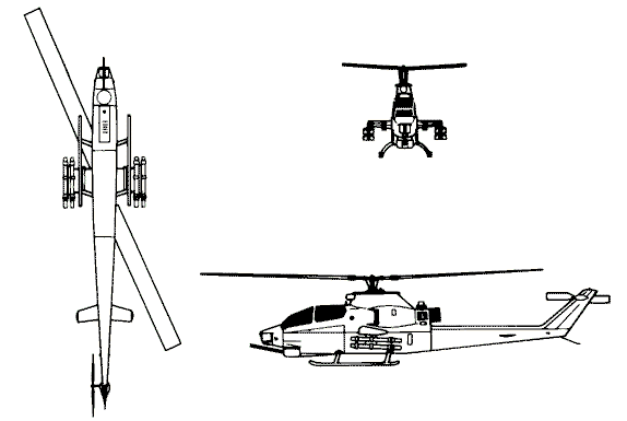 Archivo:Bell AH-1F SuperCobra 3-view line drawing