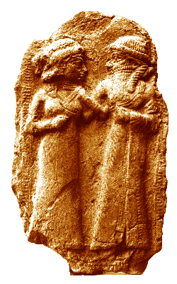 El matrimonio de Inanna y Dumuzi, al que Inanna mandó a los infiernos por tratar de ocupar su lugar cuando ella estaba en el inframundo, antes de ser resucitada por Enki.