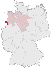 Lage des Landkreises Grafschaft Bentheim in Deutschland.GIF