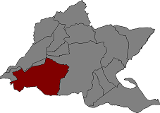 Localización de Roquetas en la comarca del Bajo Ebro.