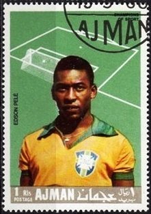 Archivo:Stamp of Ajman - 1968 - Colnect 369336 - Edson Arantes do Nascimento - Pelé - 1940 FC Santos