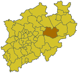 Lage des Kreises Soest in Nordrhein-Westfalen