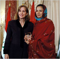 Paula Dobriansky, under secretary of state for democracy and global affairs with Aziza Siddiqui of Afghanistan March 7 2007 in Washington.jpg