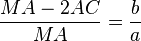 \frac{MA-2AC}{MA} = \frac ba