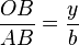 \frac{OB}{AB}=\frac yb