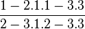 \frac{1-2.1.1-3.3}{2-3.1.2-3.3}