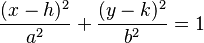\frac{(x-h)^2}{a^2}+\frac{(y-k)^2}{b^2} = 1 