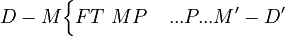 D-M \begin{cases}FT\ MP\end{cases}...P...M'-D'