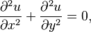  \frac{\partial^2 u}{\partial x^2} + \frac{\partial^2 u}{\partial y^2}=0,\, 