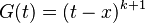  G(t)=(t-x)^{k+1} 
