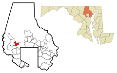 Baltimore County Maryland Incorporated and Unincorporated areas Garrison Highlighted.svg