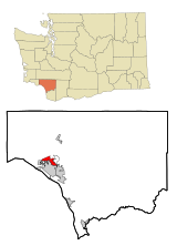 Cowlitz County Washington Incorporated and Unincorporated areas Longview Heights Highlighted.svg
