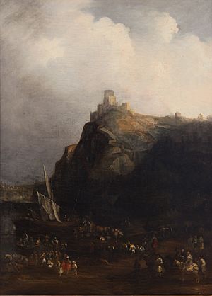 Archivo:El Castillo de Gaucin - Jenaro Pérez Villaamil
