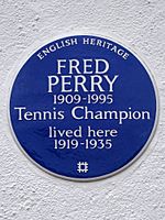 FRED PERRY 1909-1995 Tennis Champion lived here 1919-1935