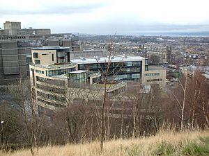 Archivo:Former Rockstar North building, shot from hill