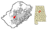 Jefferson County Alabama Incorporated and Unincorporated areas Pleasant Grove Highlighted.svg